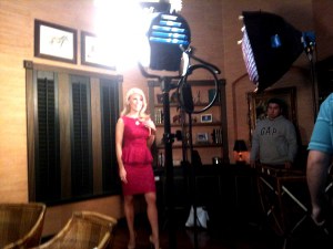 Gretchen Christine Rossi on set.