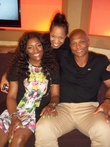 Taj & Eddie George on set