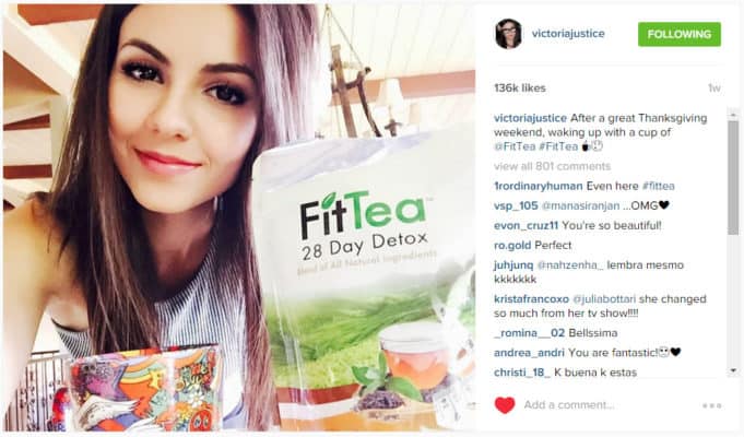 Victoria Justice Social Post