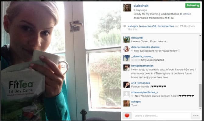 CShop - Claire Holt Social Post